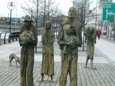 The Great Famine (1845-1849) saw the population of Ireland halved through death and emigration. 